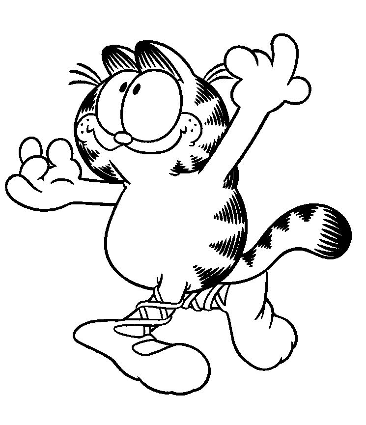 coloriage garfield danseur etoile